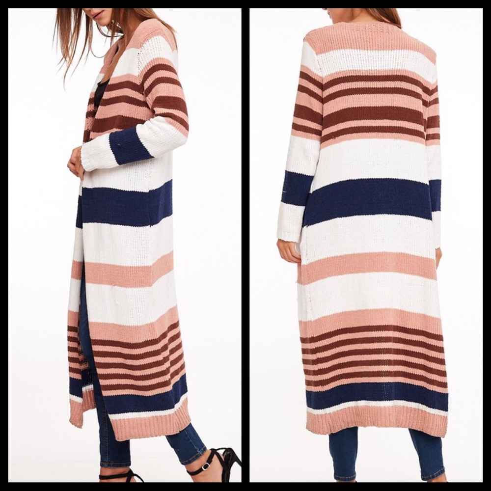 5 🌟Sasha Striped Long Cardigan - Picture 4 of 5